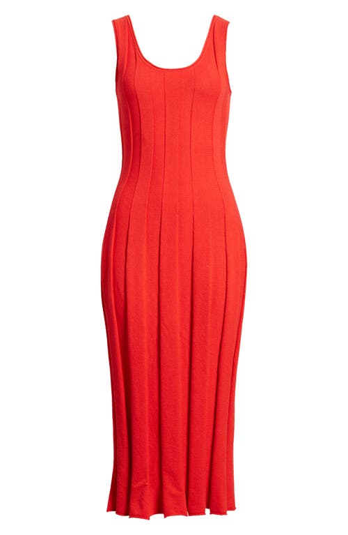 Shop & Other Stories Rib Sleeveless Midi Sweater Dress In Red Bright