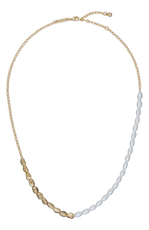 Shop Ted Baker London Ilenie Imitation Pearl Necklace In Gold Tone/pearl