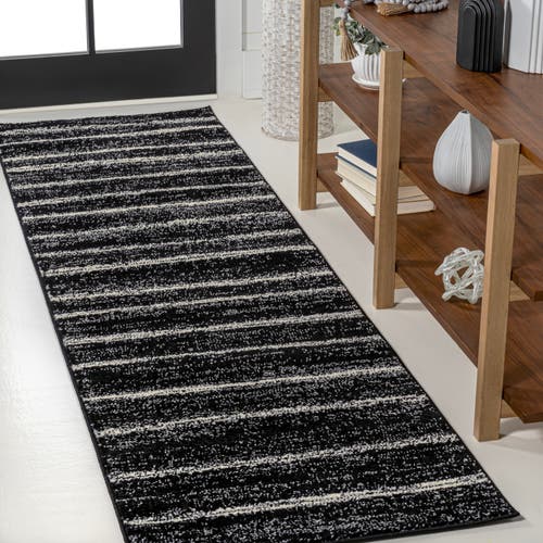 Jonathan Y Williamsburg Minimalist Stripe Area Rug In Black/cream