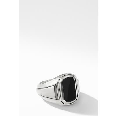 David Yurman Deco Signet Ring With Black Onyx