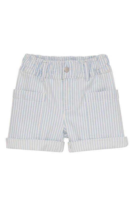 Dl1961 Kids' Piper Railroad Stripe Cuffed Shorts In Blue