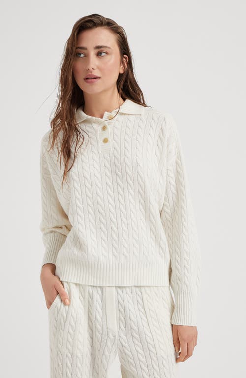 Shop Brunello Cucinelli Polo-style Sweater With Monili In Panama