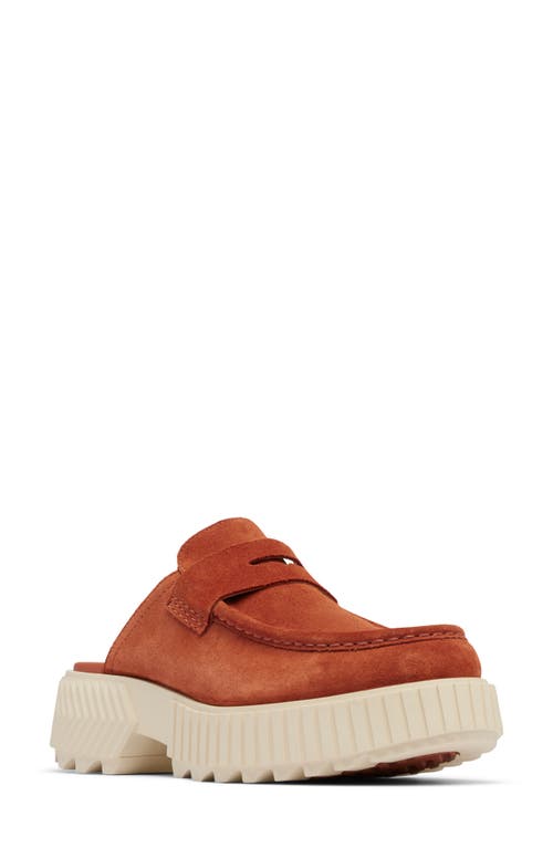 Sorel Ona Ave Penny Loafer Mule In Sanguine/ Bleached Ceramic