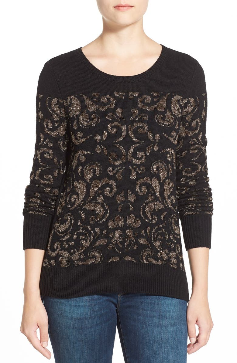 Halogen® Embellished Crewneck Sweater (Regular & Petite) | Nordstrom