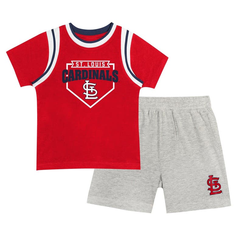 Shop Outerstuff Toddler Fanatics Branded Red/gray St. Louis Cardinals Bases Loaded T-shirt & Shorts Set