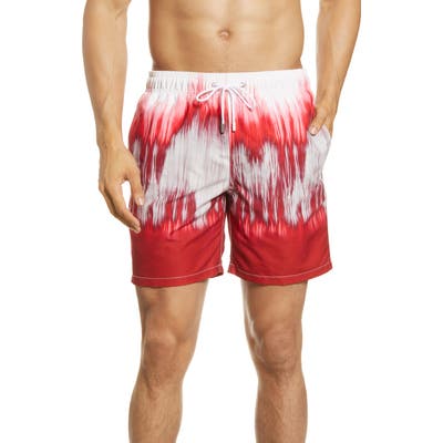 Bugatchi Swim Trunks, Red