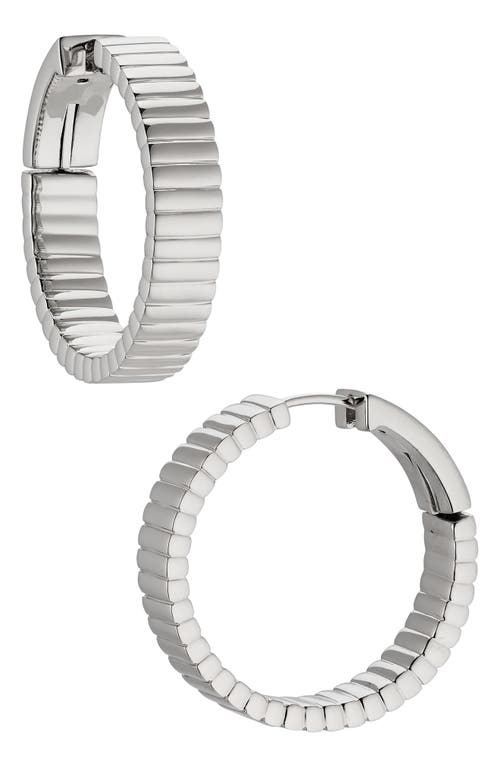 Nadri Sunlight Hoop Earrings in Rhodium at Nordstrom