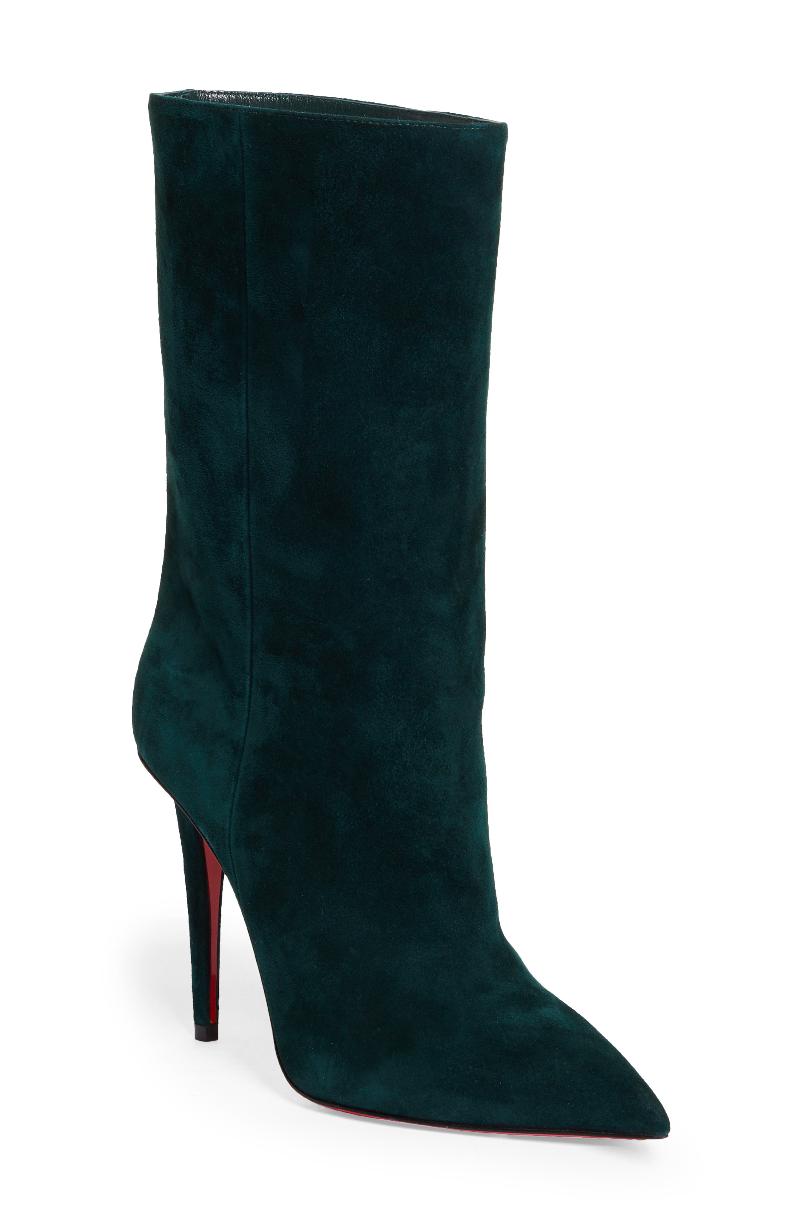 christian louboutin green boots