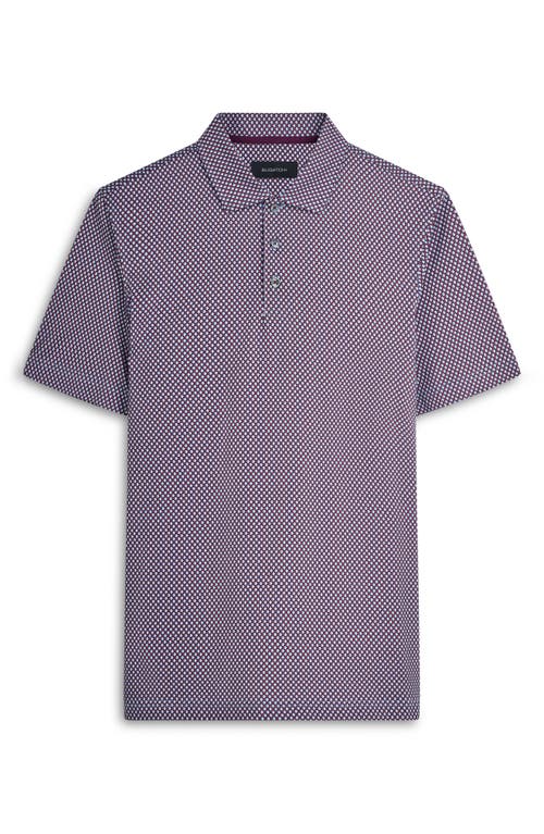 Shop Bugatchi Ooohcotton® Geo Print Polo In Blue/burgundy