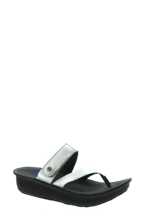 Tahiti Platform Sandal in Silver Metallic