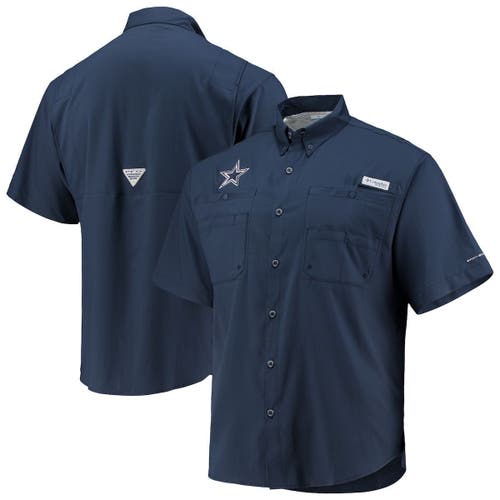 Men's Columbia Navy Dallas Cowboys Tamiami Omni-Shade Button-Down Shirt