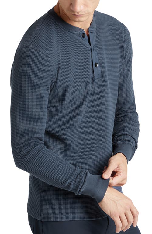 Shop Goodlife Waffle Stitch Thermal Henley In Midnight