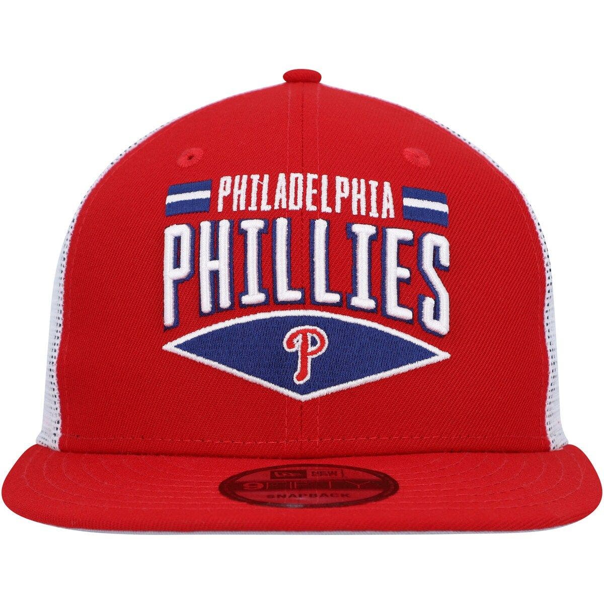 New Era Men's New Era Red/White Philadelphia Phillies Base Trucker 9FIFTY Snapback Hat Nordstrom