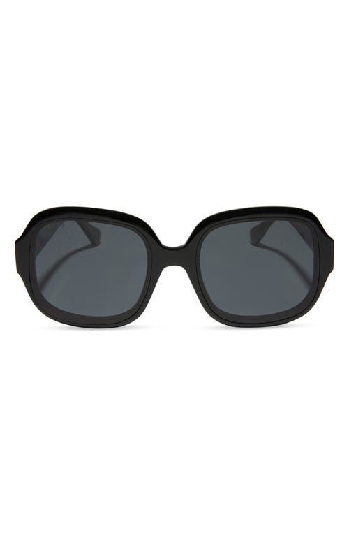 Diff Seraphina 57mm Polarized Round Sunglasses In Black/grey
