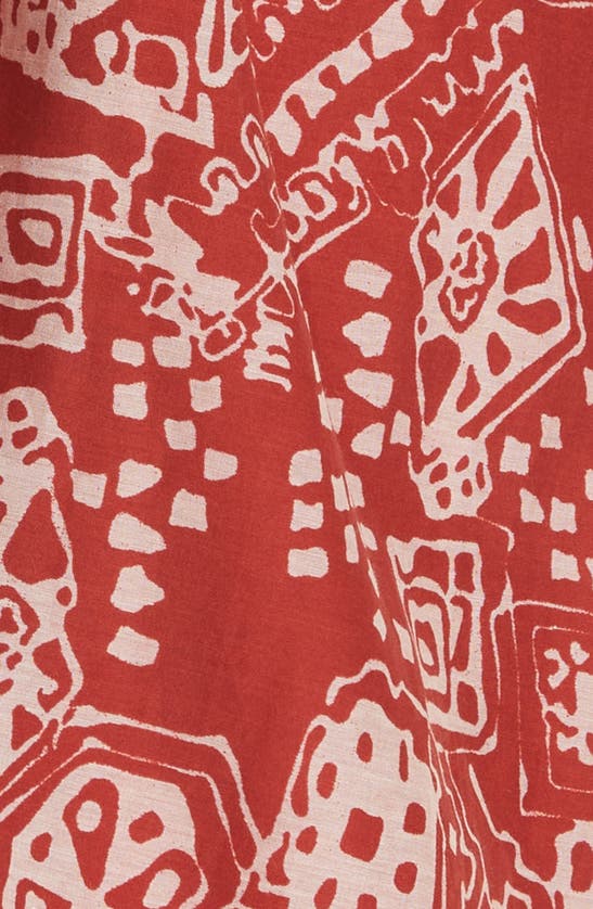 Rebecca Taylor Labyrinth Abstract Print Cotton & Silk Dress In Labyrinth Print Red