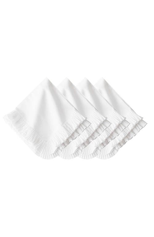 Juliska Mademoiselle White Napkins, Set Of 4 In White Truffle