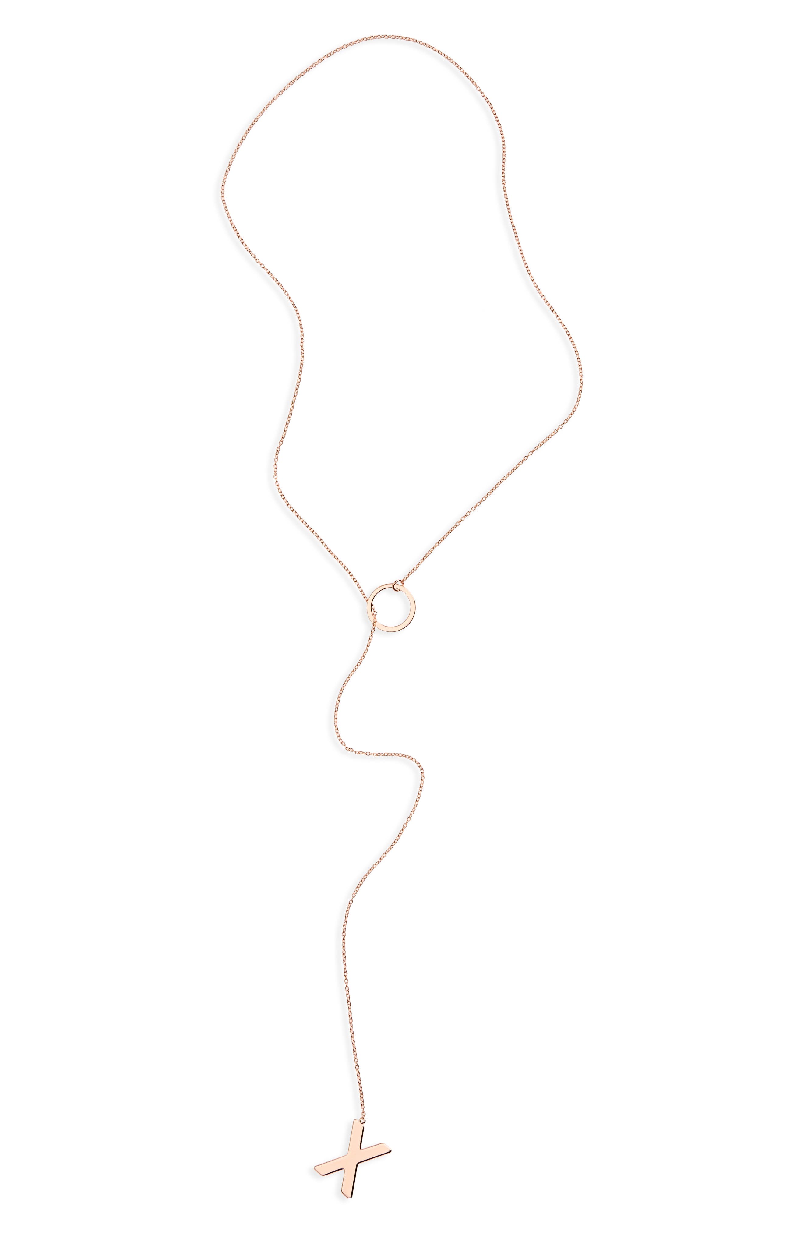 Adornia Xo Lariat Necklace In Pink