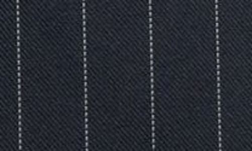 Laquan Smith Pinstripe Double Breasted Oversize Boyfriend Blazer In Navy