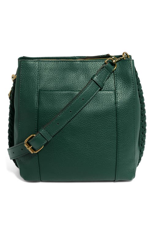 American Leather Co. Luca Triple Pocket Leather Crossbody Bag In Deep Emerald