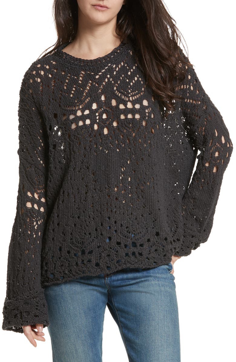 Free People Traveling Lace Sweater | Nordstrom