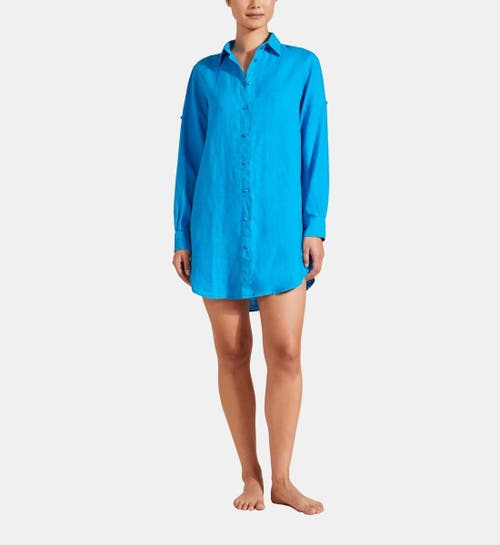 Vilebrequin Solid Linen Tunic In Bleu Hawai