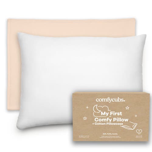 Comfy Cubs Toddler Pillow With Soft Cotton Pillowcase In Cream
