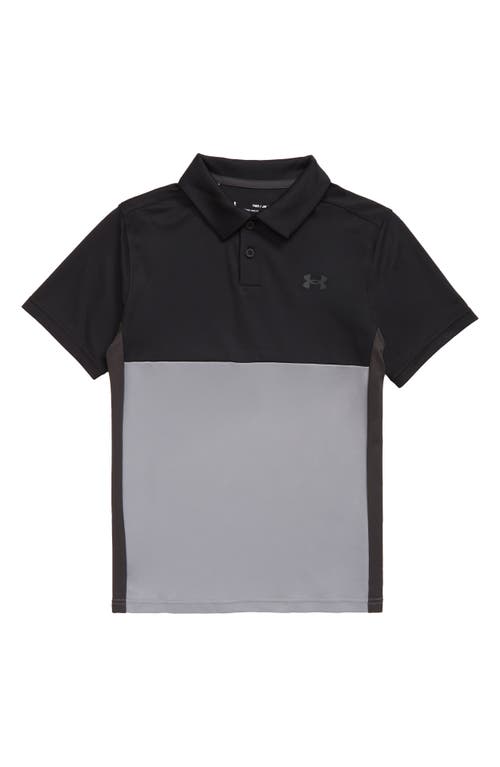 Under Armour Kids' Performance Colorblock Polo in Black