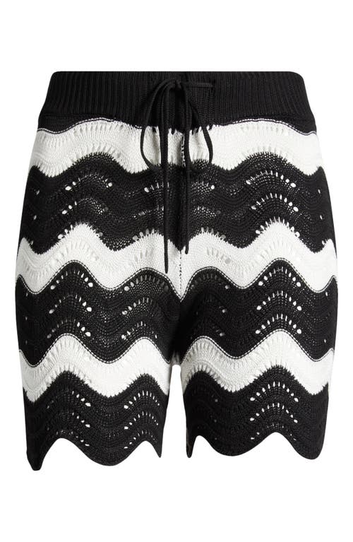 Shop Beach Riot Balboa Cover-up Shorts In Black And White Tides