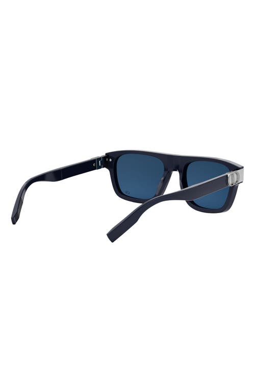 Shop Dior Cd Icon S3i 55mm Square Sunglasses In Shiny Blue/blue