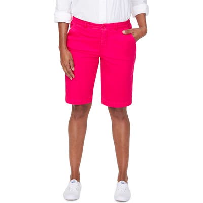 Nydj Stretch Twill Bermuda Shorts, Red