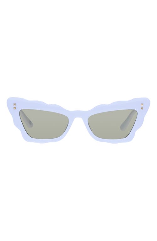 Gamma Ray 51mm Cat Eye Sunglasses in Ivory