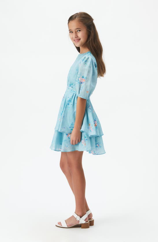 Shop Bardot Junior Kids' Cindy Floral Cutout Dress In Blue Flora