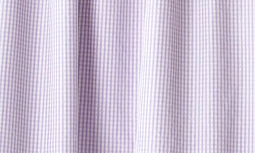 Shop English Factory Gingham Smocked Puff Sleeve Midi Dress In Lilac/blush