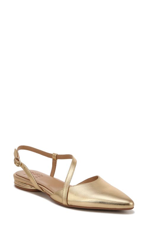 Naturalizer Hawaii Pointed Toe Slingback Flat Dark Gold Leather at Nordstrom,