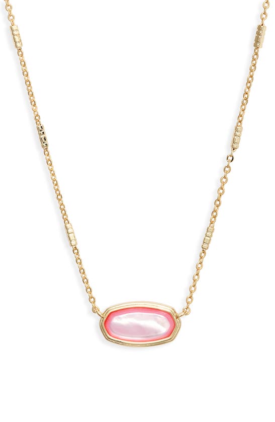 Kendra Scott Elisa Frame Pendant Necklace In Gold Peony Mother-of-pearl