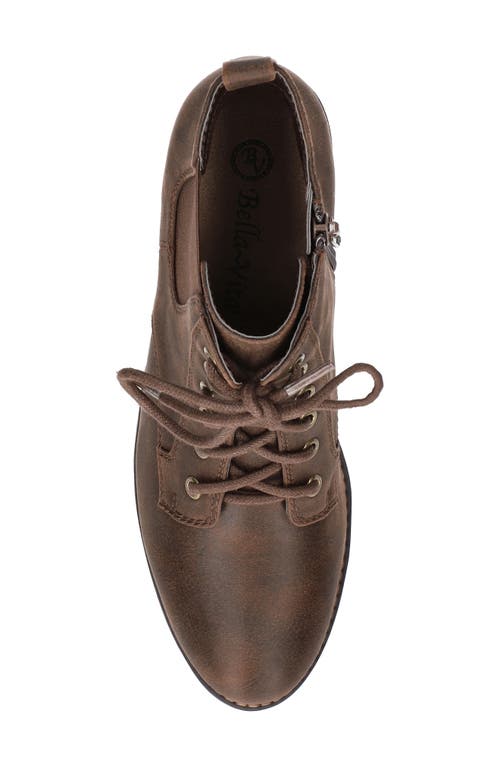 Bella Vita Bismark Lace-up Bootie In Brown