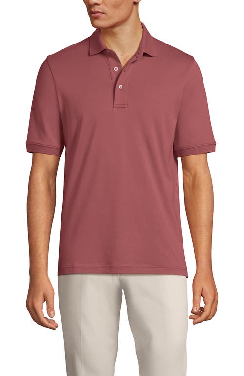 Shop Lands' End Short Sleeve Cotton Supima Polo Shirt In Dark Rose Clay