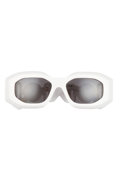 Versace 53mm Rectangular Sunglasses In White