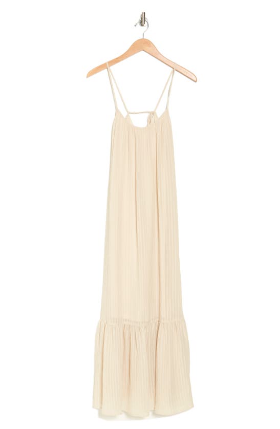 Lovestitch Stripe Ruffle Hem Maxi Dress In Vanilla