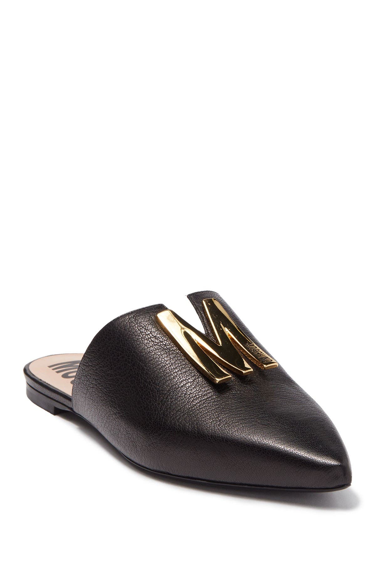 MOSCHINO | Pointed Toe Leather Mule 