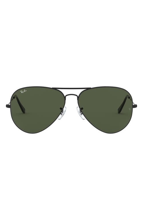 Ray Ban Ray-ban 62mm Aviator Sunglasses In Black/green Solid