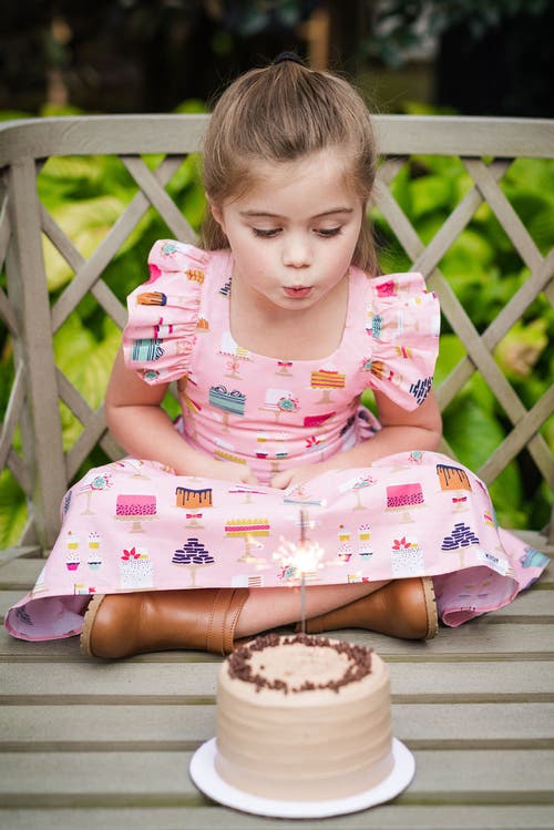 Worthy Threads Girls' Made From Scratch Ruffle Sleeve Dress - Little Kid, Big Kid In Pink Cakes