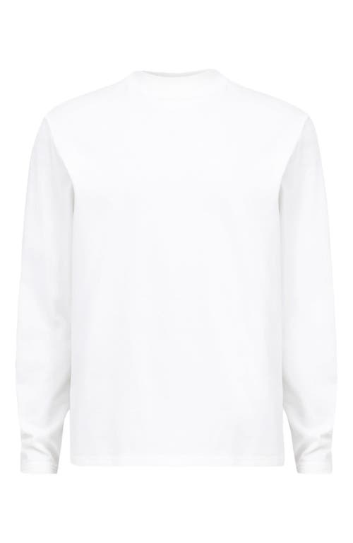 Shop Allsaints Long Sleeve Cotton T-shirt In Chalk White