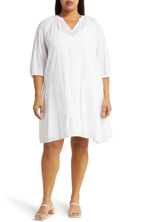 caslon(r) Tiered Shift Dress in White