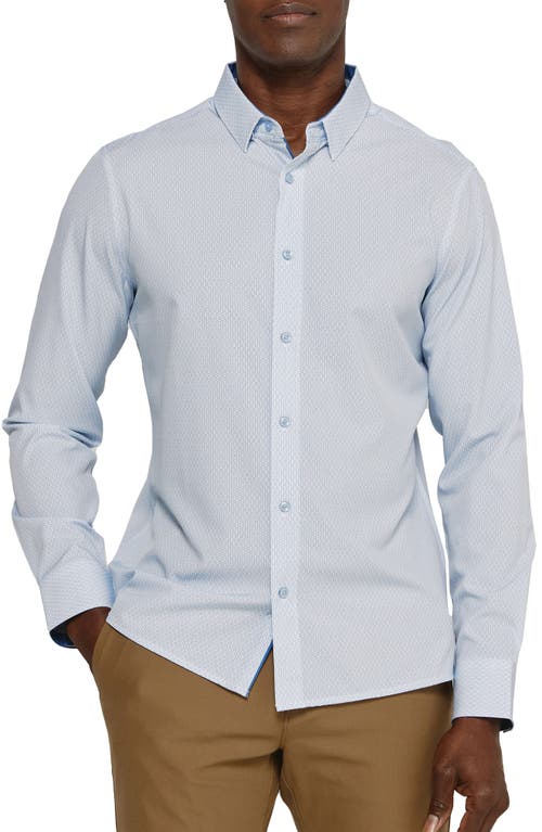 Cillian Medallion Print Performance Button-Up Shirt in White