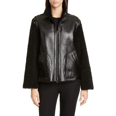 Akris Punto Genuine Shearling Jacket, Black