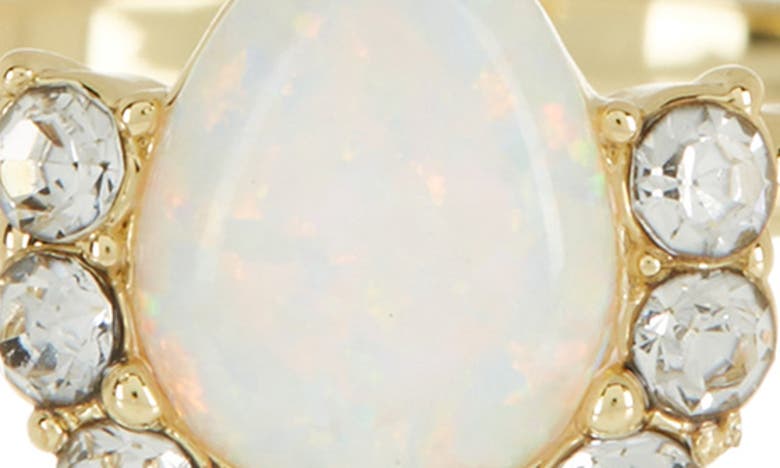 Shop Covet Created Opal Half Halo Stone Ring In Gold