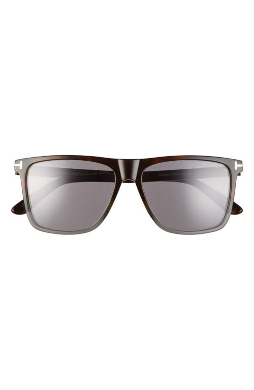 Shop Tom Ford Fletcher 57mm Sunglasses In Multi Havana/smoke Mirror