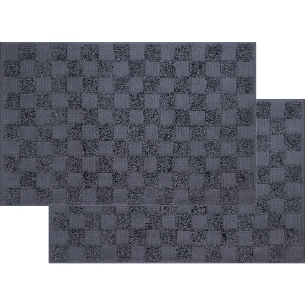Brooks Brothers Waffle Terry 2-piece Turkish Cotton Bath Mat Set In Anthracite