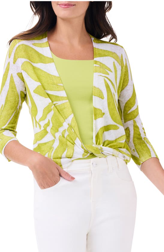 Shop Nic + Zoe Nic+zoe Meadow Mix 4-way Linen Blend Convertible Cardigan In Green Multi